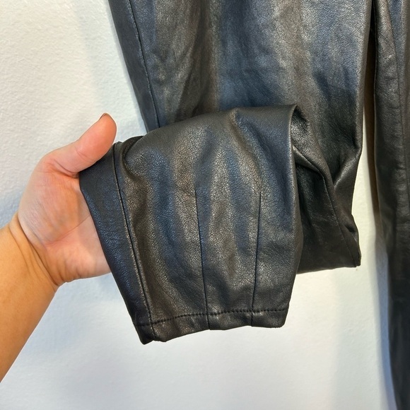FOR LOVE & LEMONS DILLON HIGH WAIST FAUX LEATHER TROUSER PANT BLACK SIZE XS - Picture 9 of 16